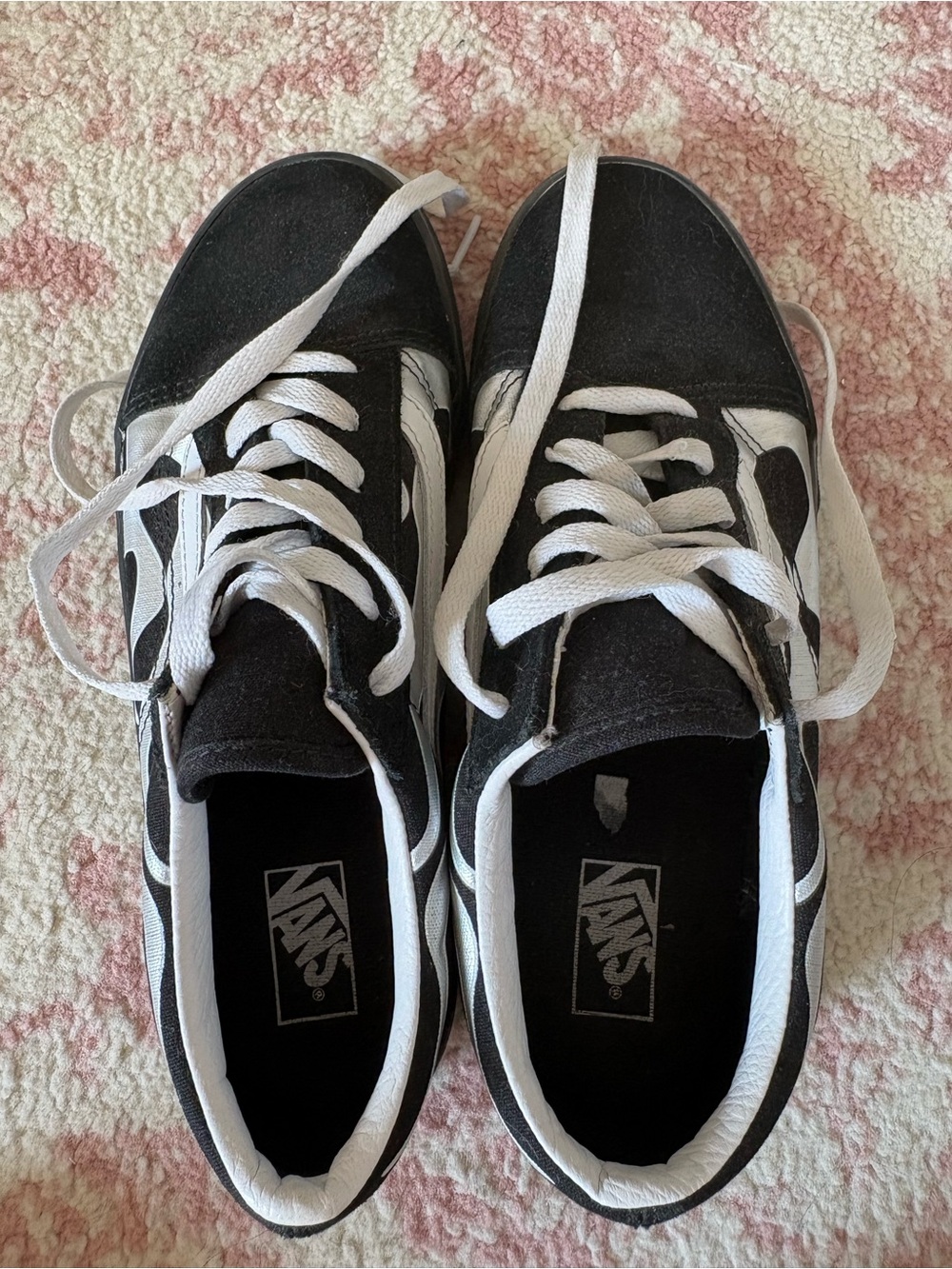 Vans Black and White Low-Top Skate Sneakers